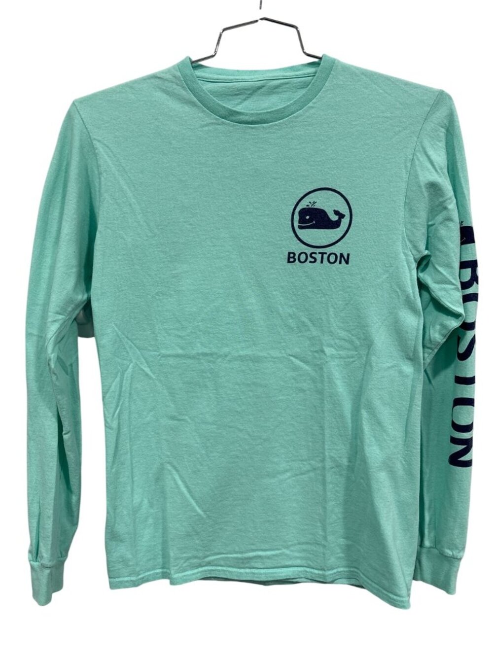 Graphic Tee XS Boston Massachusetts Whale Crewneck Long Sleeve Basic Essential